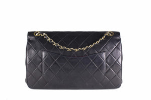 CHANEL classic 11.12 double flap black leather bag