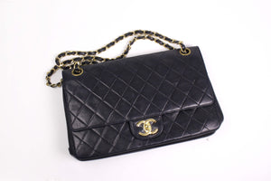 CHANEL classic 11.12 double flap black leather bag