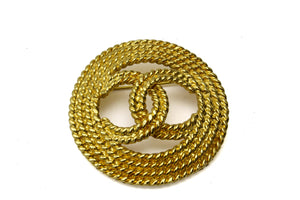 CHANEL iconic logo rope brooch