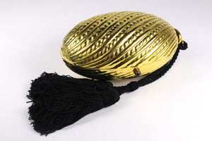 Golden egg clutch with wrist double tassel