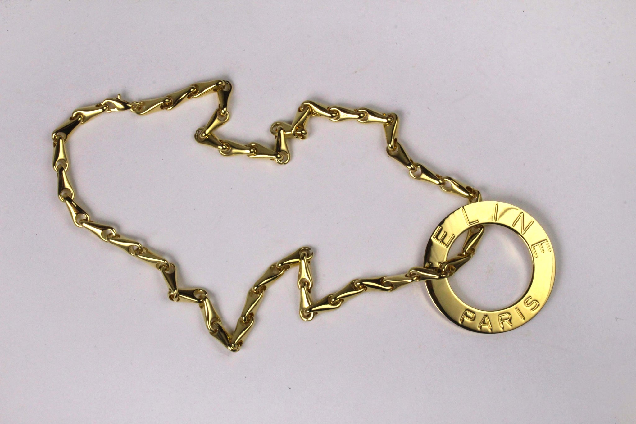 美品✨♡ CELINE ♡ Vintage ♡ necklace Celine Vintage Gold Oversized Celine Paris Pendant Chain