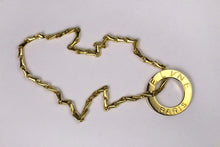 CELINE PARIS gold plated disc logo pendant necklace
