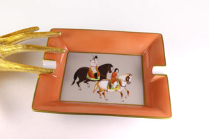 Hermès horses ashtray porcelain oriental theme
