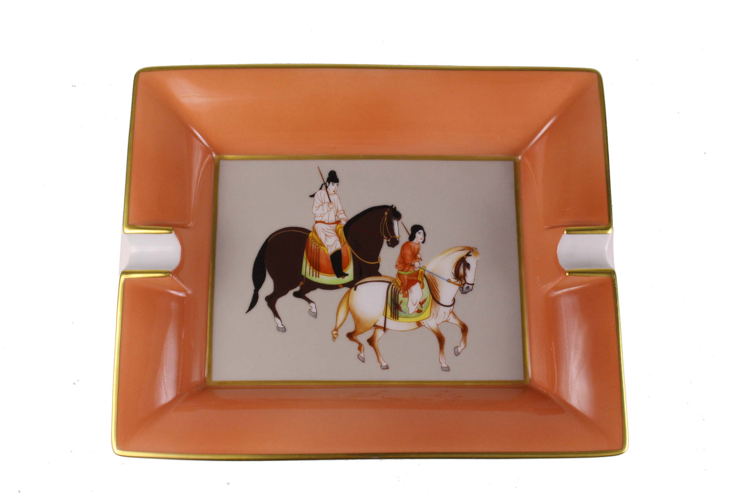 Hermès horses ashtray porcelain oriental theme