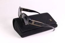 CHANEL oval tweed chaine sunglasses