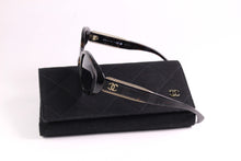 CHANEL oval tweed chaine sunglasses
