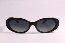 CHANEL oval tweed chaine sunglasses
