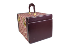 CHRISTIAN DIOR burgundy canvas oblique vanity travel case