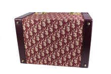 CHRISTIAN DIOR burgundy canvas oblique vanity travel case