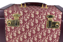CHRISTIAN DIOR burgundy canvas oblique vanity travel case