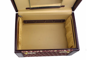 CHRISTIAN DIOR burgundy canvas oblique vanity travel case