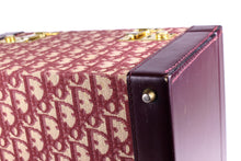 CHRISTIAN DIOR burgundy canvas oblique vanity travel case