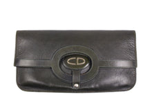 CHRISTIAN DIOR foldable envelope green leather clutch bag