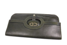CHRISTIAN DIOR foldable envelope green leather clutch bag