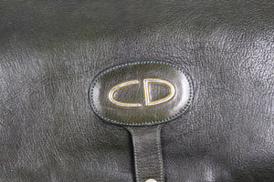 CHRISTIAN DIOR foldable envelope green leather clutch bag