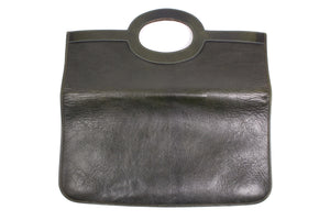 CHRISTIAN DIOR foldable envelope green leather clutch bag