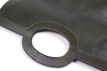 CHRISTIAN DIOR foldable envelope green leather clutch bag