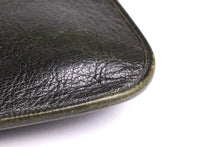 CHRISTIAN DIOR foldable envelope green leather clutch bag