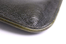 CHRISTIAN DIOR foldable envelope green leather clutch bag