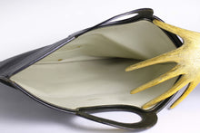 CHRISTIAN DIOR foldable envelope green leather clutch bag