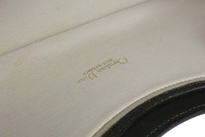 CHRISTIAN DIOR foldable envelope green leather clutch bag