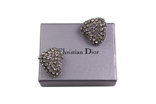 CHRISTIAN DIOR heart clear rhinestones earrings