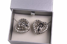 CHRISTIAN DIOR heart clear rhinestones earrings