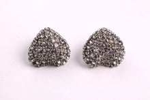 CHRISTIAN DIOR heart clear rhinestones earrings