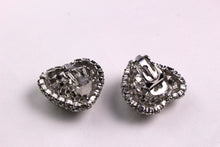 CHRISTIAN DIOR heart clear rhinestones earrings