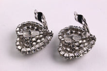 CHRISTIAN DIOR heart clear rhinestones earrings