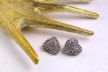 CHRISTIAN DIOR heart clear rhinestones earrings