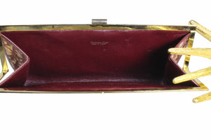 CHRISTIAN DIOR burgundy logo Dior oblique clutch