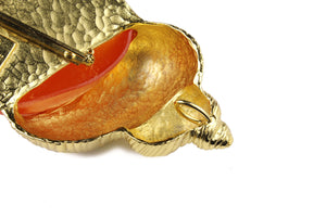 CHRISTIAN DIOR large shell brooch pendant