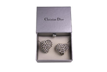 CHRISTIAN DIOR heart clear rhinestones earrings
