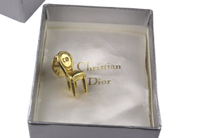 CHRISTIAN DIOR gold plated chair pin