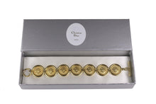 CHRISTIAN DIOR logo medallion link bracelet