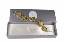 CHRISTIAN DIOR logo medallion link bracelet
