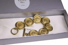 CHRISTIAN DIOR logo medallion link bracelet
