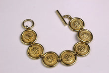 CHRISTIAN DIOR logo medallion link bracelet