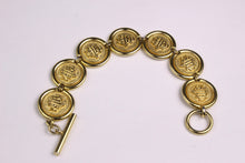 CHRISTIAN DIOR logo medallion link bracelet