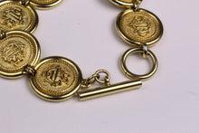 CHRISTIAN DIOR logo medallion link bracelet