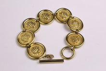 CHRISTIAN DIOR logo medallion link bracelet