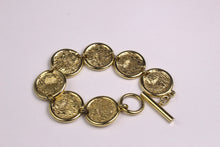 CHRISTIAN DIOR logo medallion link bracelet