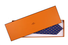 HERMÈS blue drum silk tie