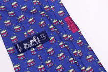 HERMÈS blue drum silk tie