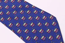 HERMÈS blue drum silk tie