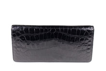 Black crocodile skin pochette