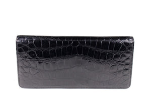 Black crocodile skin pochette