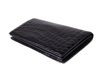 Black crocodile skin pochette