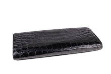 Black crocodile skin pochette